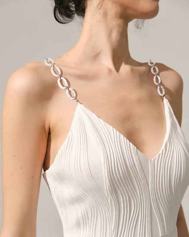 The White Pearl Chain Straps For Dresses sold by rihoas