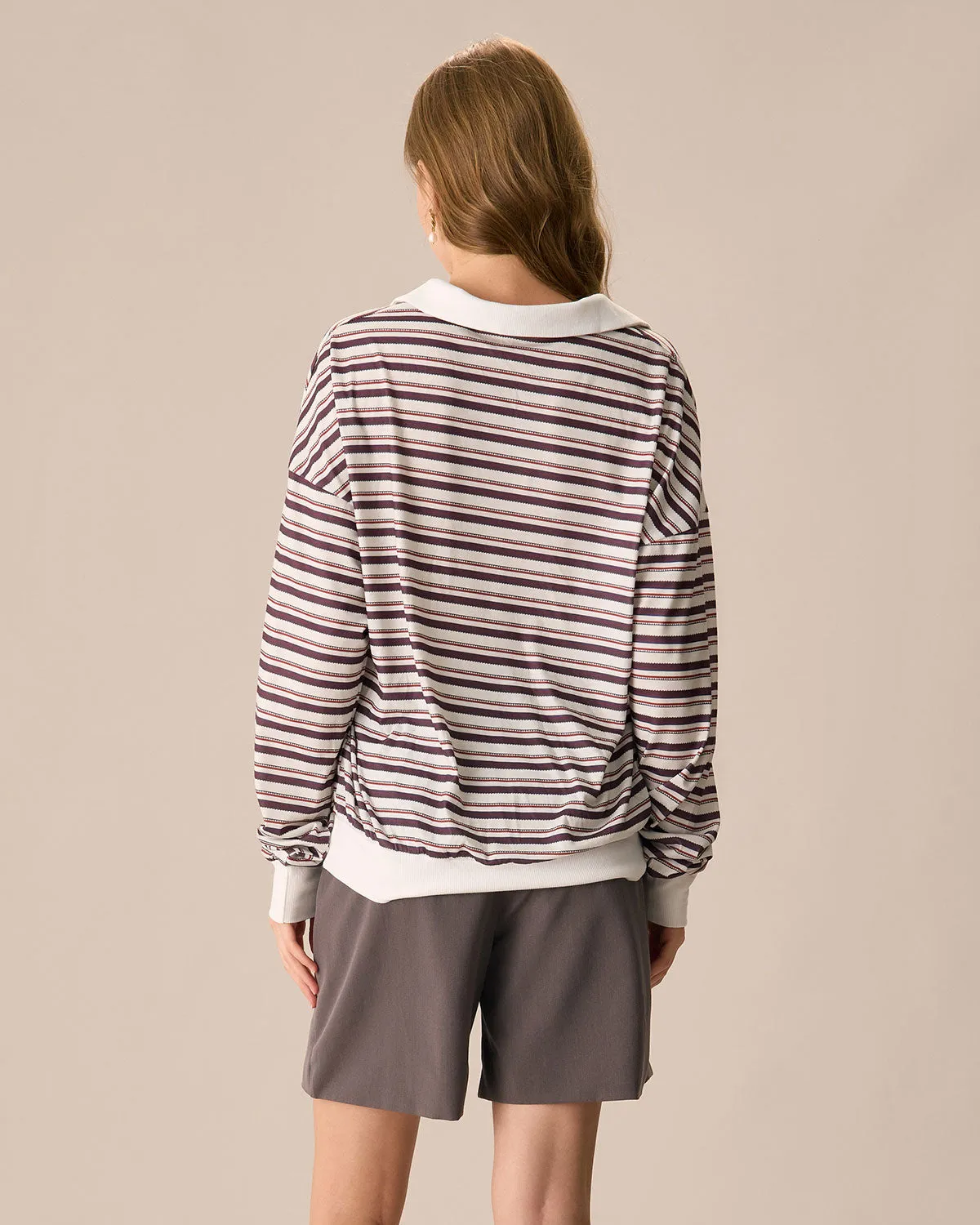 Women's Striped Knitted Sweatshirt sold by rihoas product image thumbnail 4
