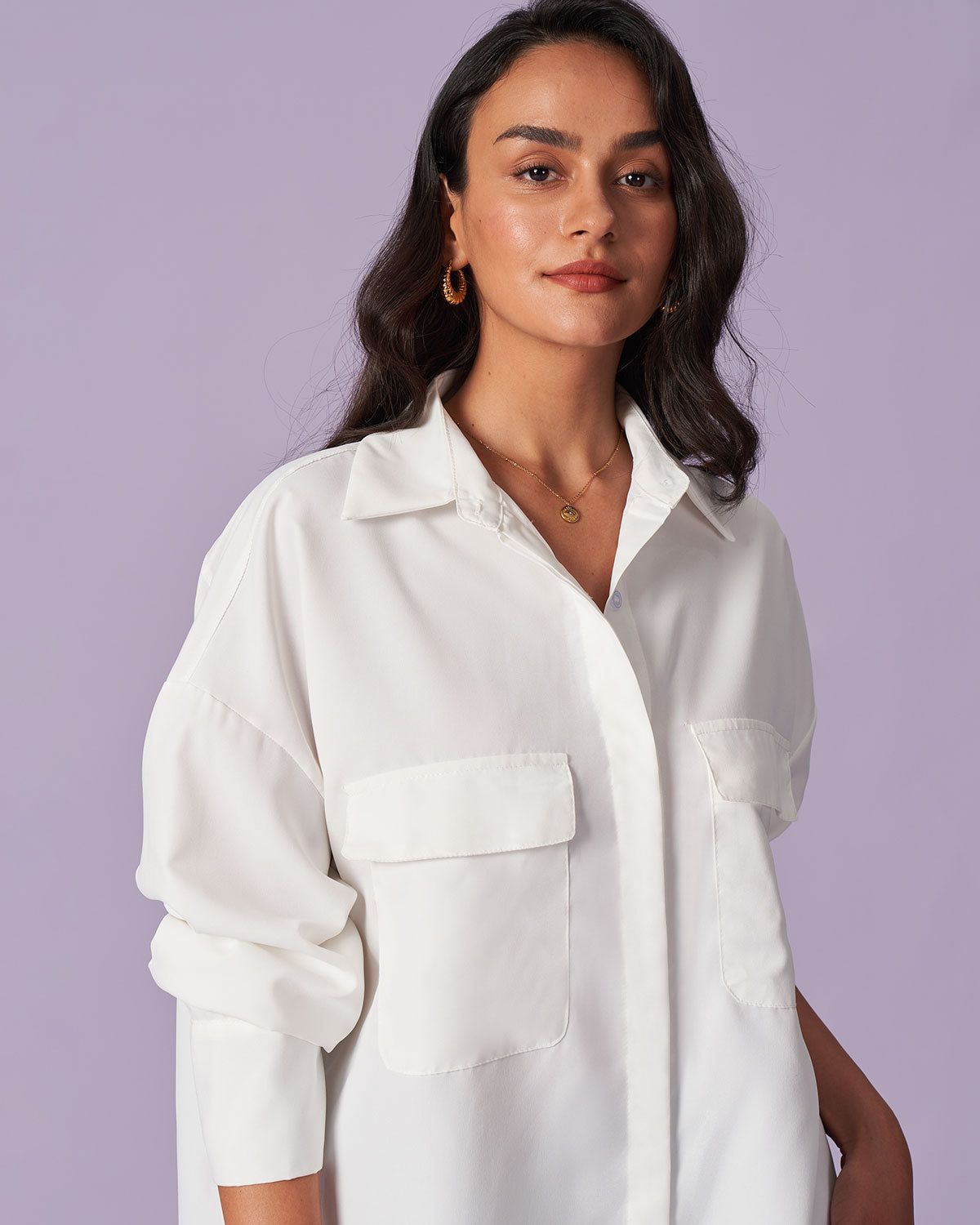 The White Collared Button-Down Pocket Shirt sold by rihoas product image thumbnail 4