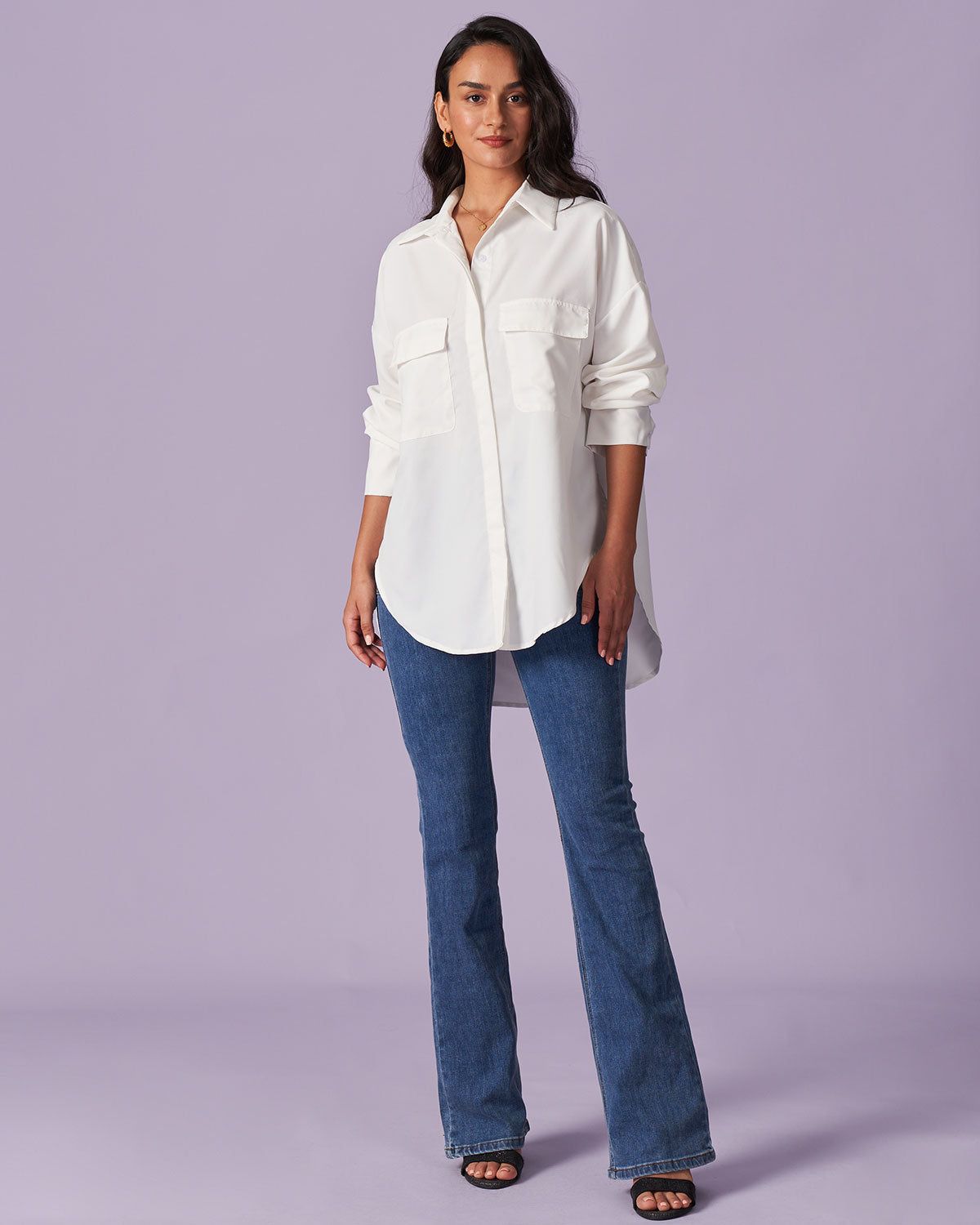 The White Collared Button-Down Pocket Shirt sold by rihoas product image thumbnail 2
