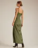 The Green Sheath Side Split Satin Maxi Dress sold by rihoas