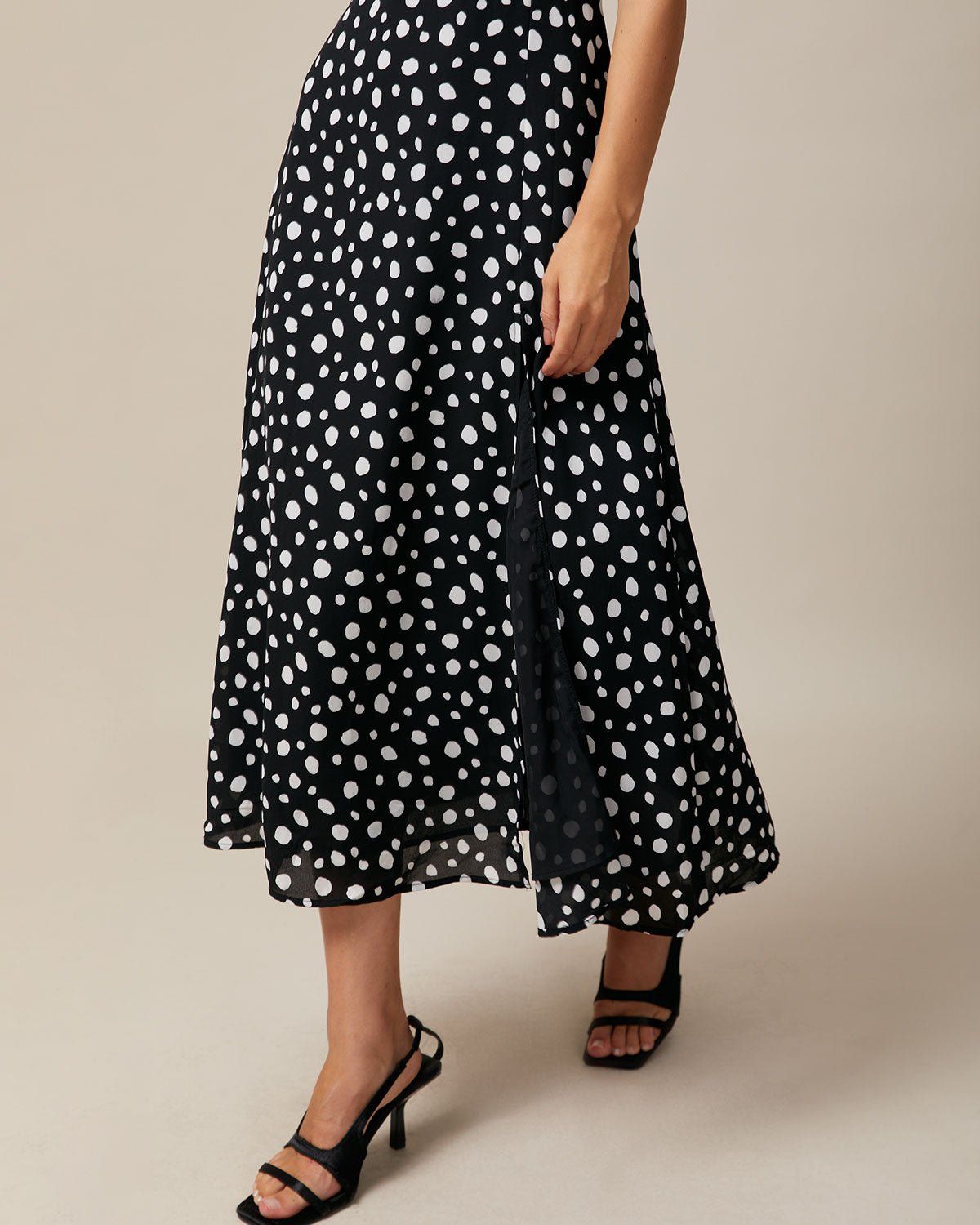 The Black Polka Dot Hollow Out Midi Dress sold by rihoas product image thumbnail 5