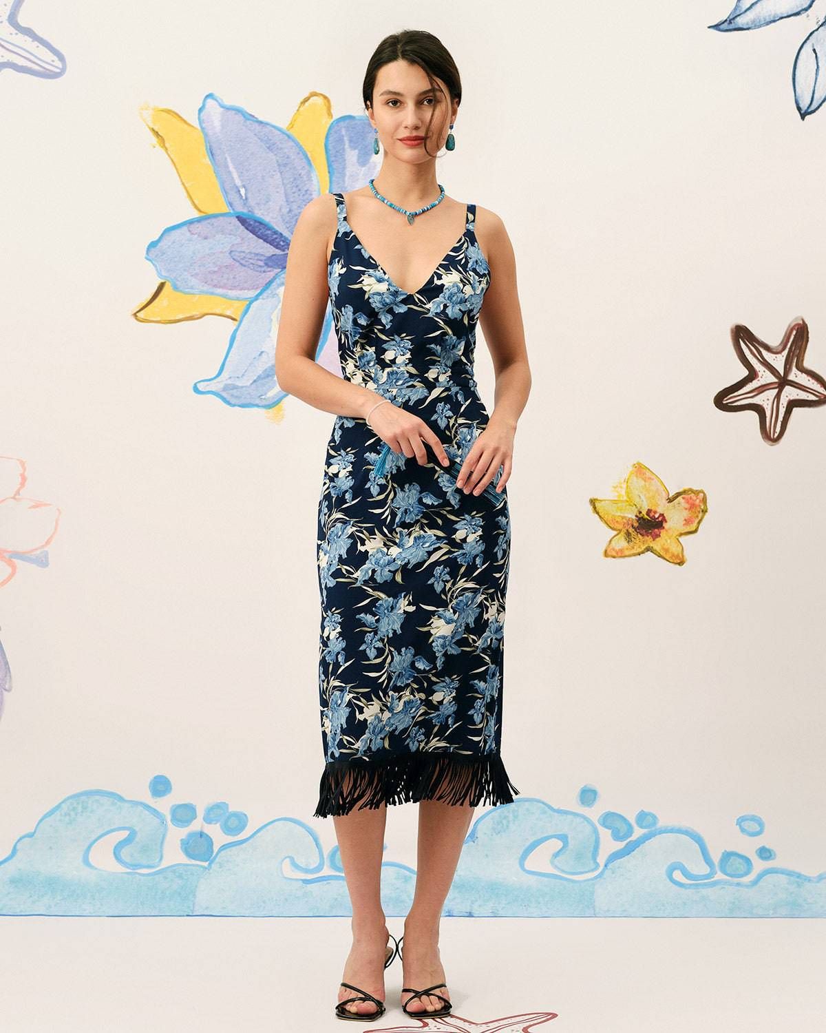 The Backless Tassel Midi Dress sold by rihoas product image thumbnail 4