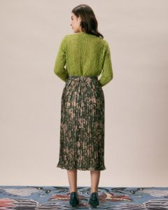 The Green V Neck Pointelle Button Cardigan sold by rihoas