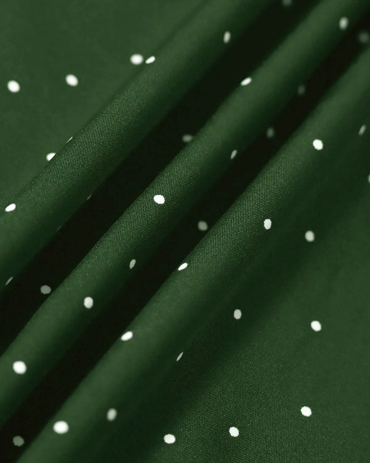 The Green Round Neck Polka Dot Cutout Midi Dress sold by rihoas product image thumbnail 5