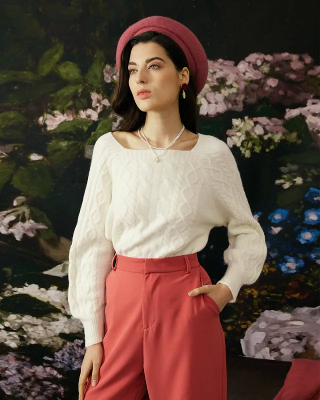 The Romance Cable Knit Crew Sweater sold by rihoas