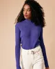 The Solid Mock Neck Slim Fit Knit Top sold by rihoas