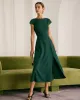 The Green Boat Neck Cutout Back Midi Dress sold by rihoas