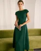 The Green Boat Neck Cutout Back Midi Dress sold by rihoas