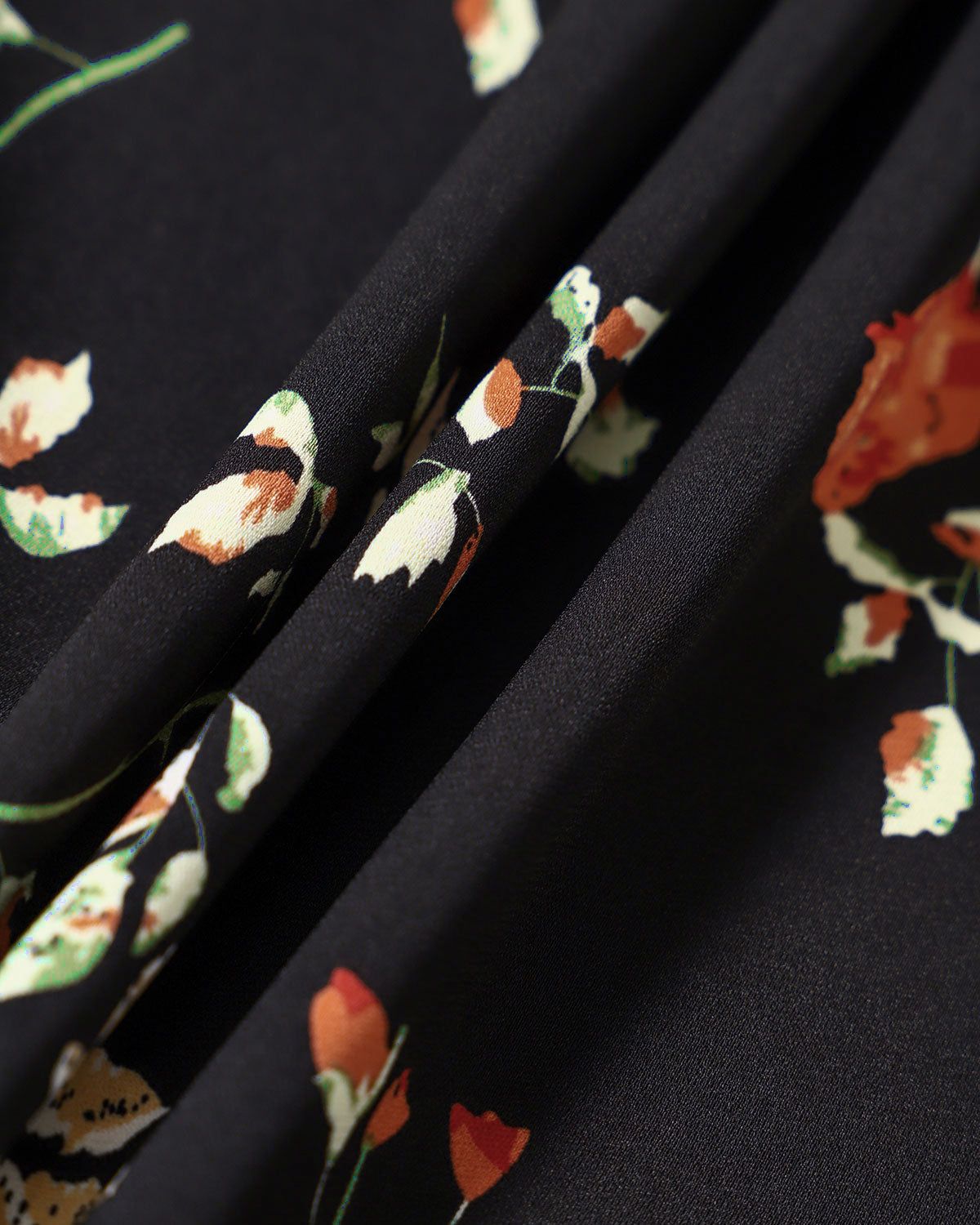 The Black Floral Ruffle Hem Slip Midi Dress sold by rihoas product image thumbnail 2