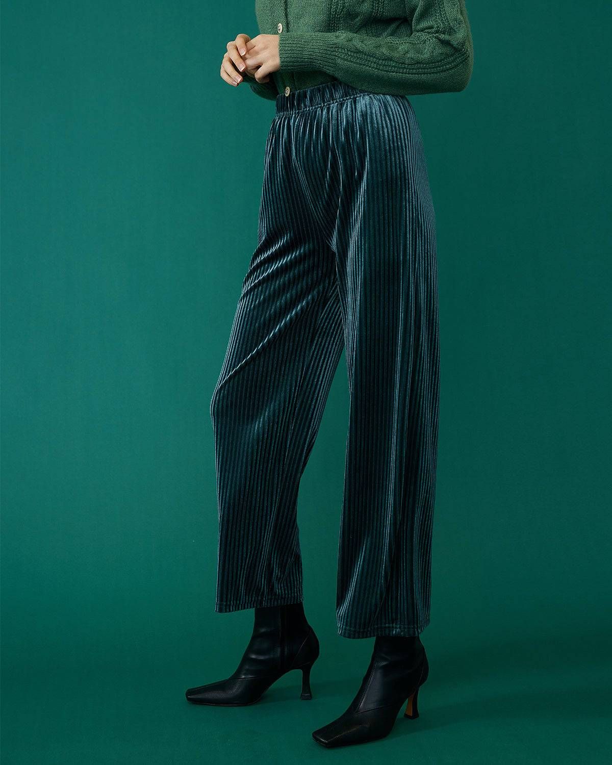 The Velvet Wide Leg Elasticized Pants sold by rihoas