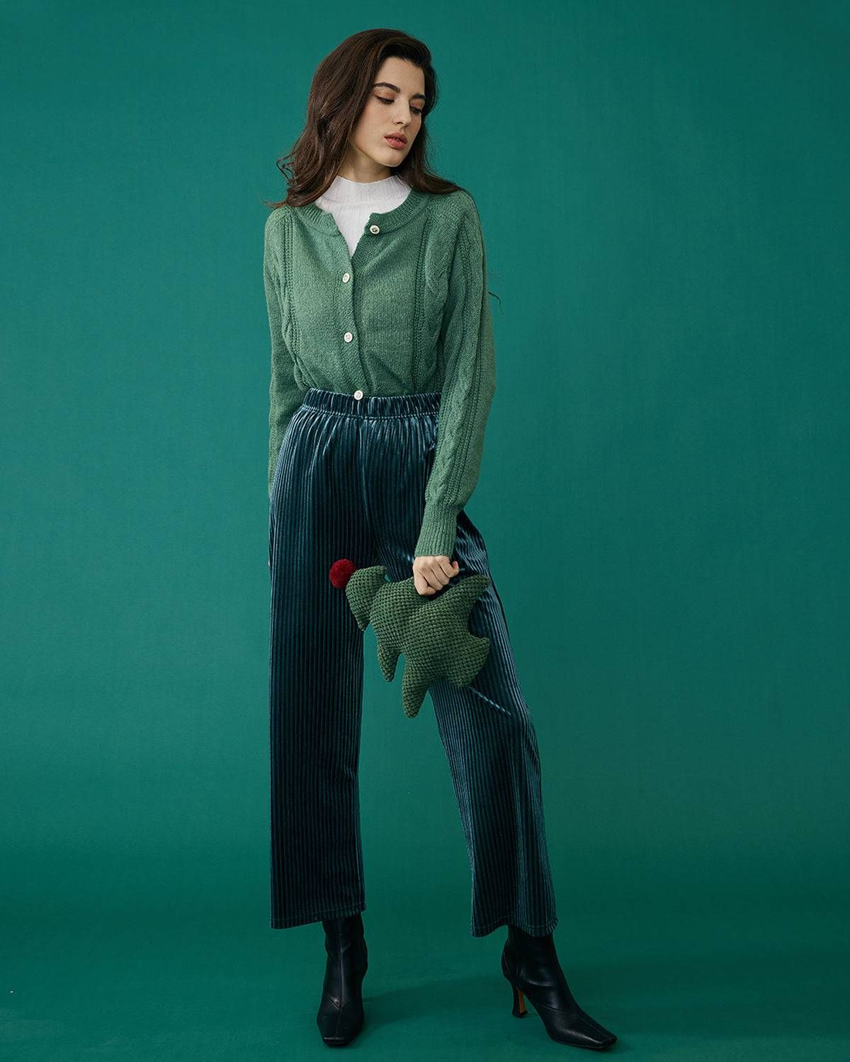 The Velvet Wide Leg Elasticized Pants sold by rihoas product image thumbnail 5