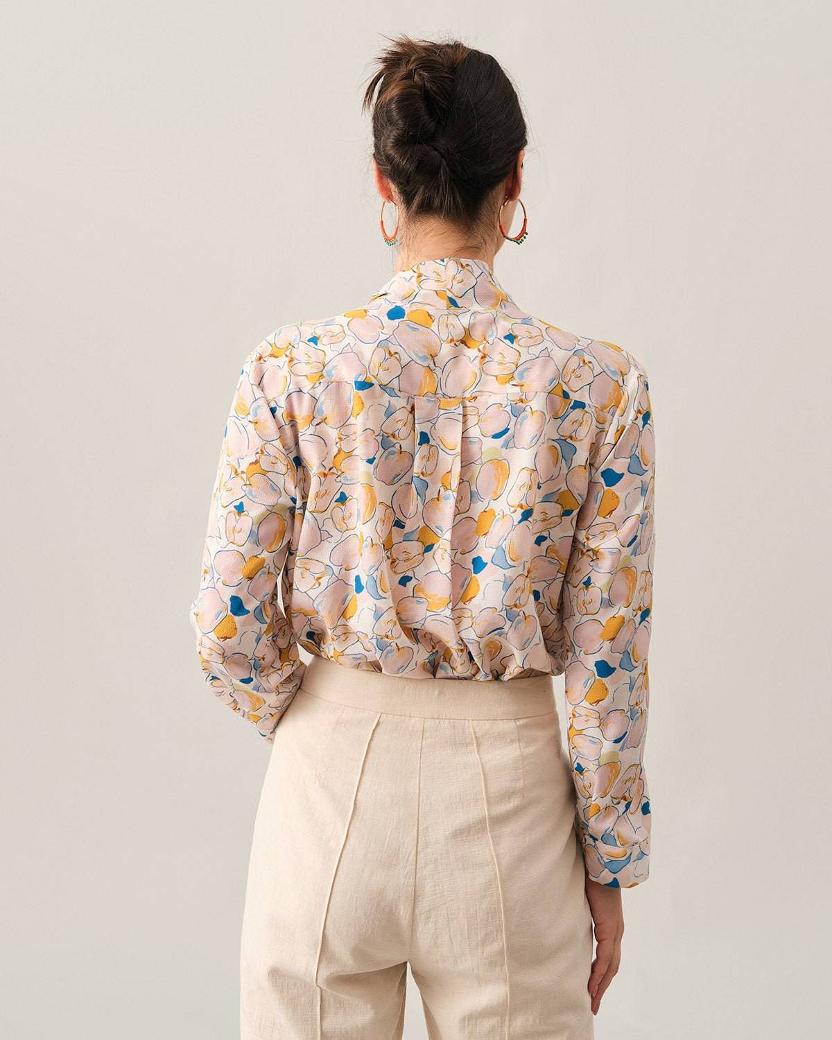 The Fruit Print Tie Neck Blouse sold by rihoas product image thumbnail 5