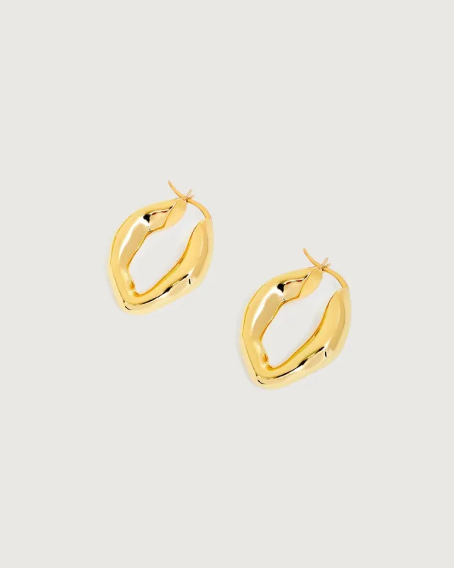 The Gold Irregular Geometric Earrings sold by rihoas