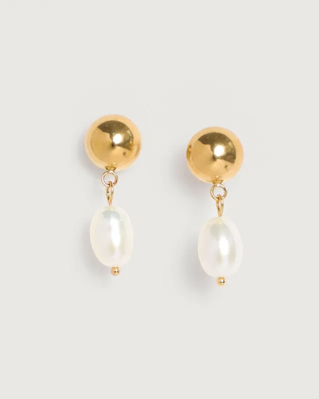 The Pearl Drop Earrings sold by rihoas