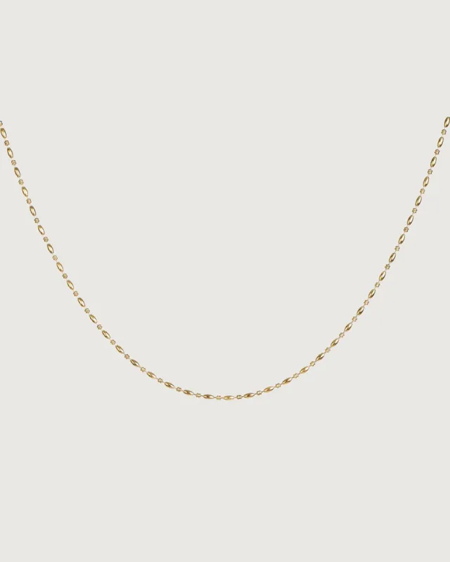 The Gold Oval Beaded Chain Necklace sold by rihoas