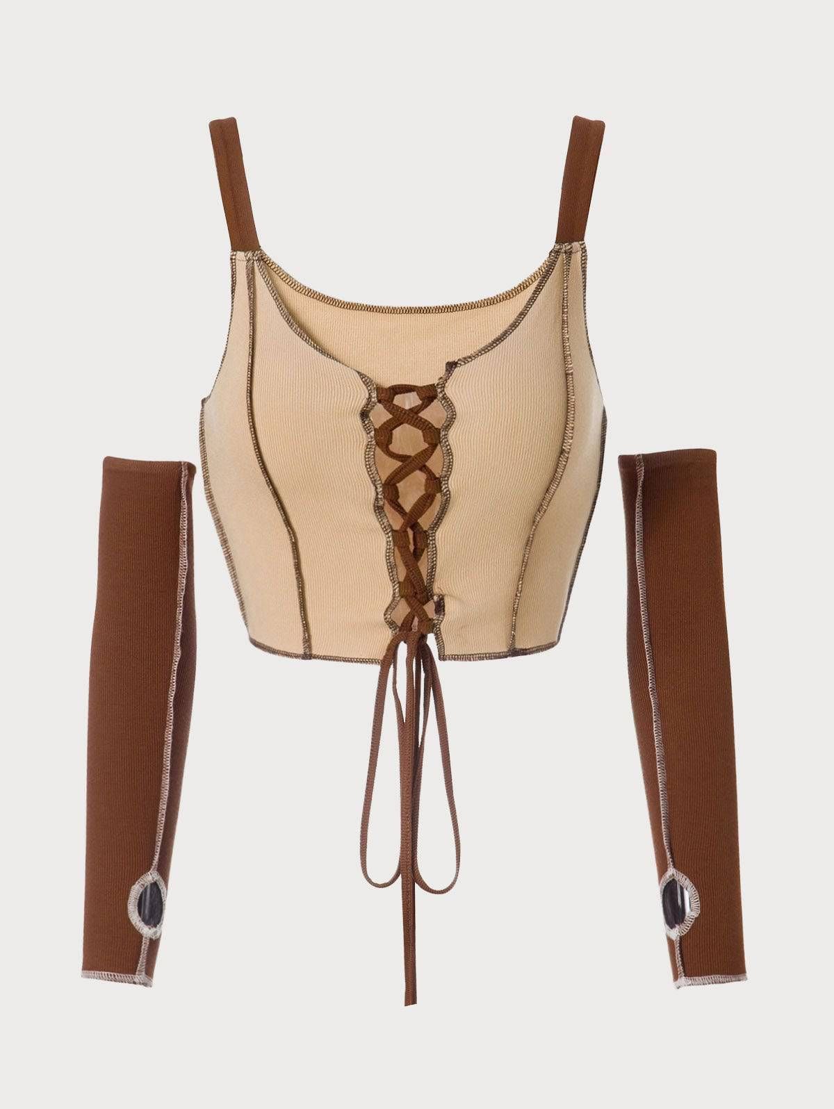 The Lace-up Tank Top sold by rihoas