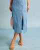 The Blue Wave Textured Pearl Strap Midi Dress sold by rihoas