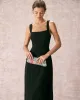 The Black Square Neck Sheath Midi Dress sold by rihoas