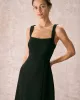 The Black Square Neck Sheath Midi Dress sold by rihoas