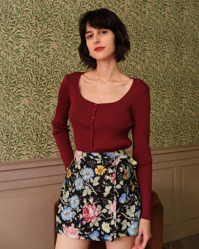 The Solid Button-up Ribbed Cardigan sold by rihoas