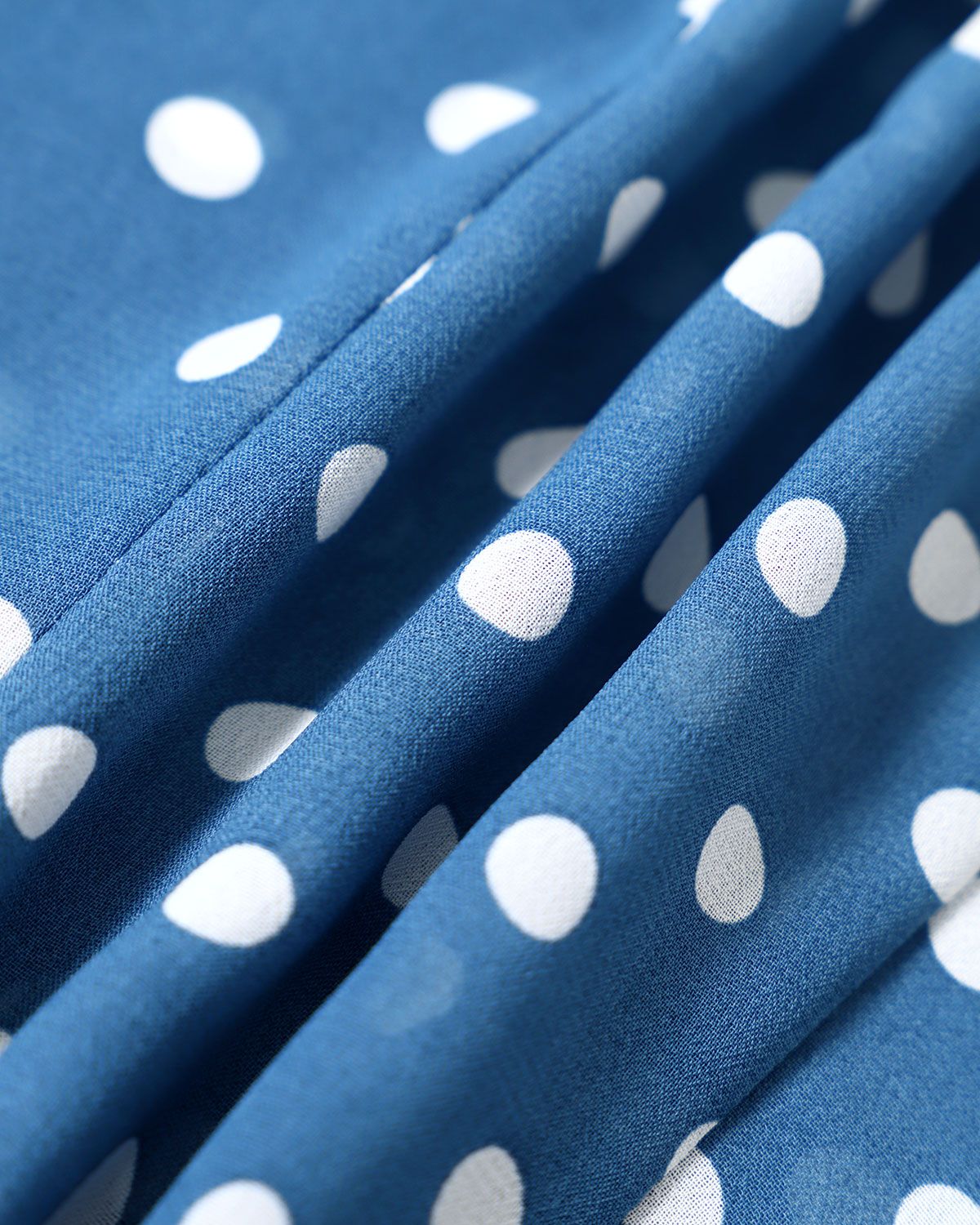 The Blue V Neck Polka Dot A-line Mini Dress sold by rihoas product image thumbnail 7