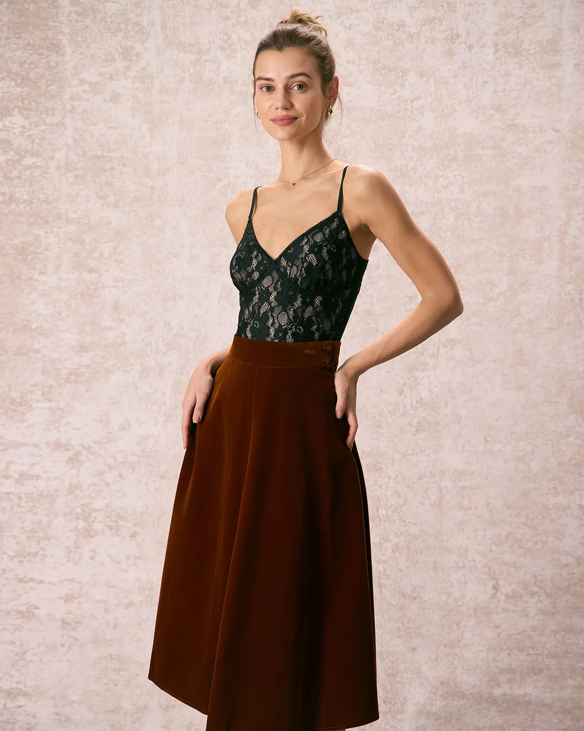 The Black V-Neck Lace Cami Top sold by rihoas product image thumbnail 4