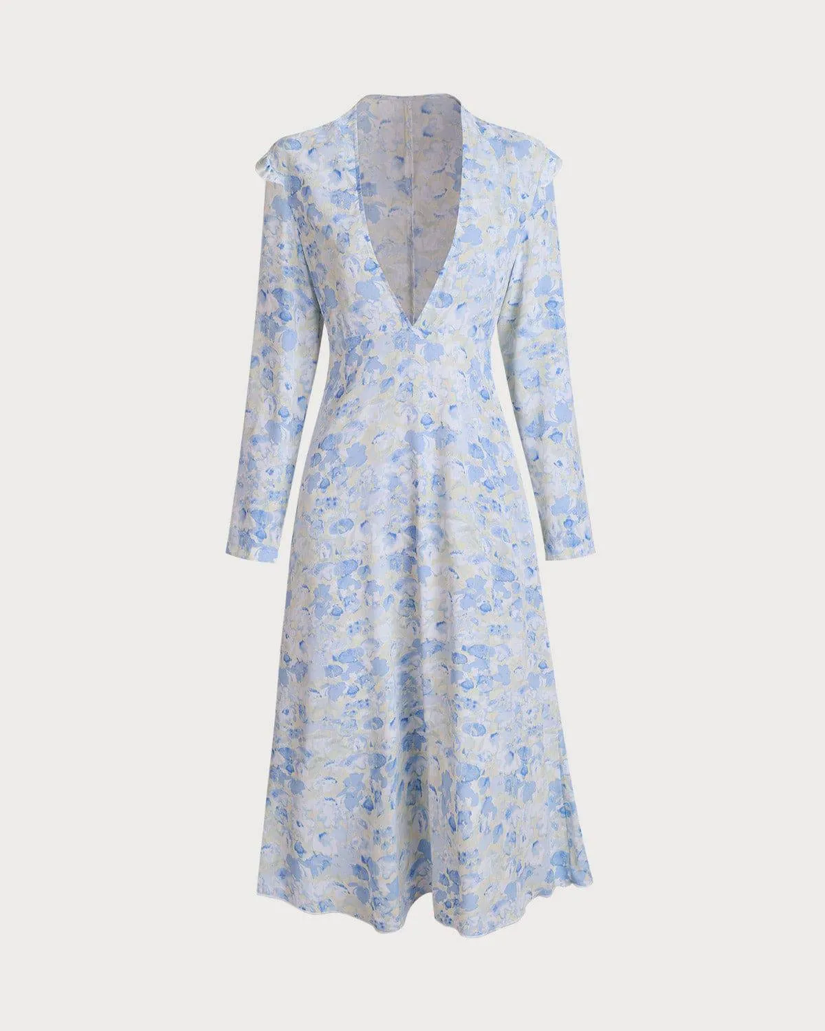 The Deep-V Ruffle Maxi Dress sold by rihoas