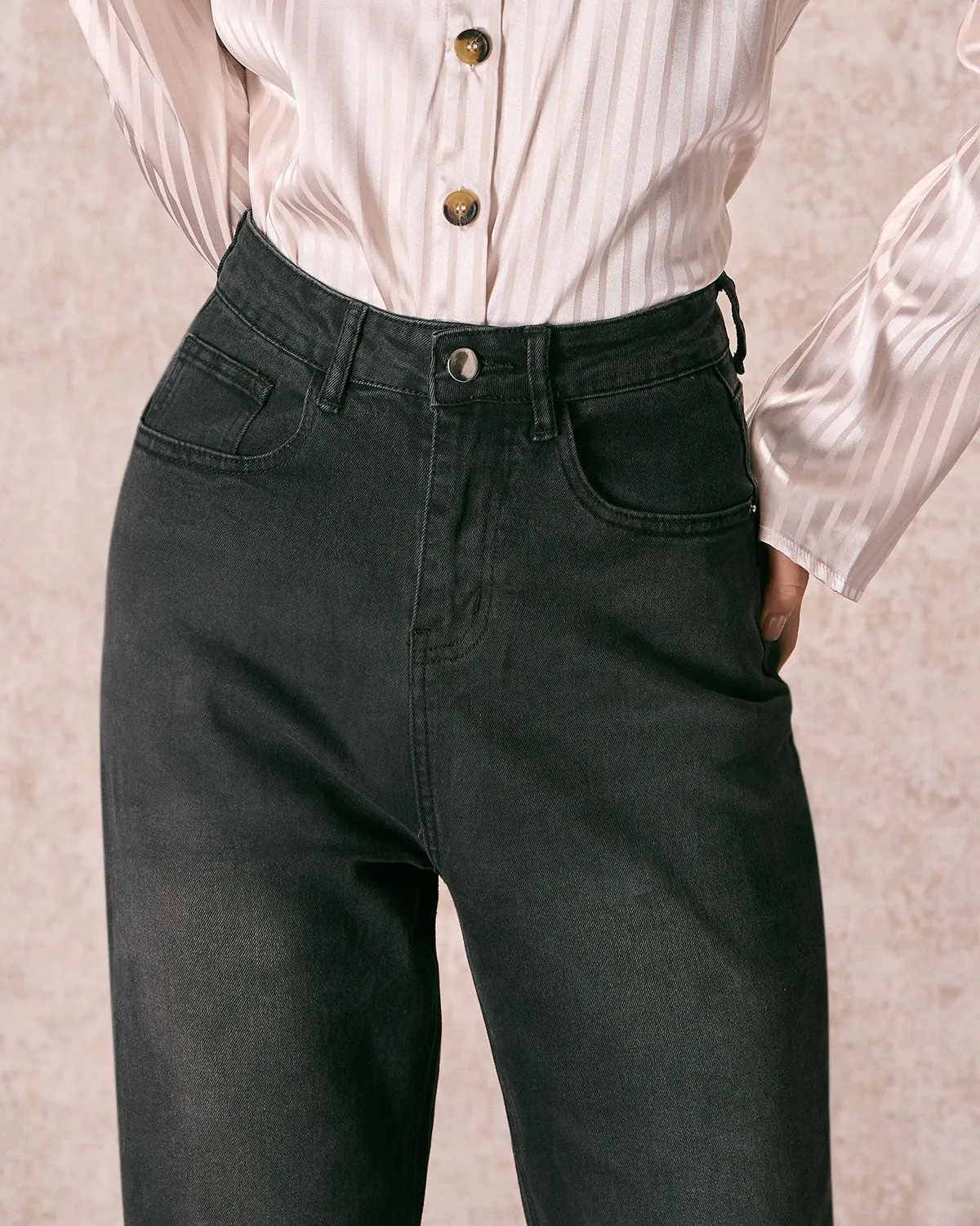 The Black High Waisted Wide Leg Jeans sold by rihoas product image thumbnail 2