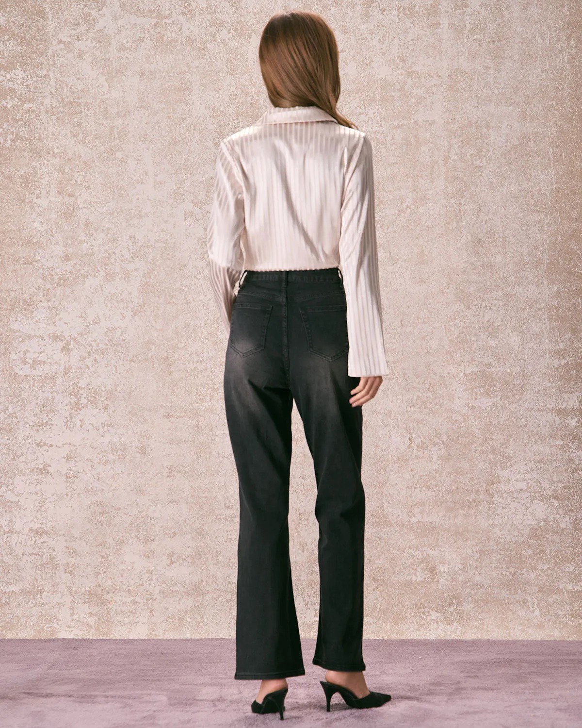 The Black High Waisted Wide Leg Jeans sold by rihoas product image thumbnail 5