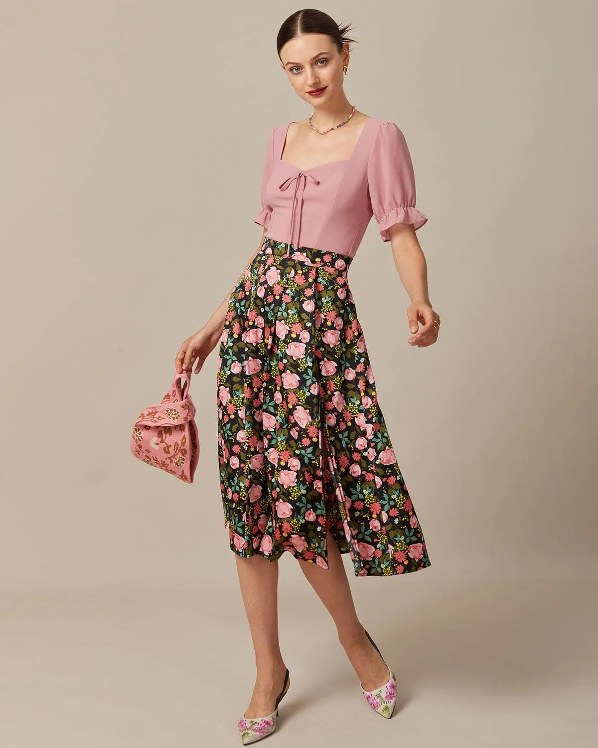 The Pink Sweetheart Neck Puff Sleeve Sheer Blouse sold by rihoas product image thumbnail 5