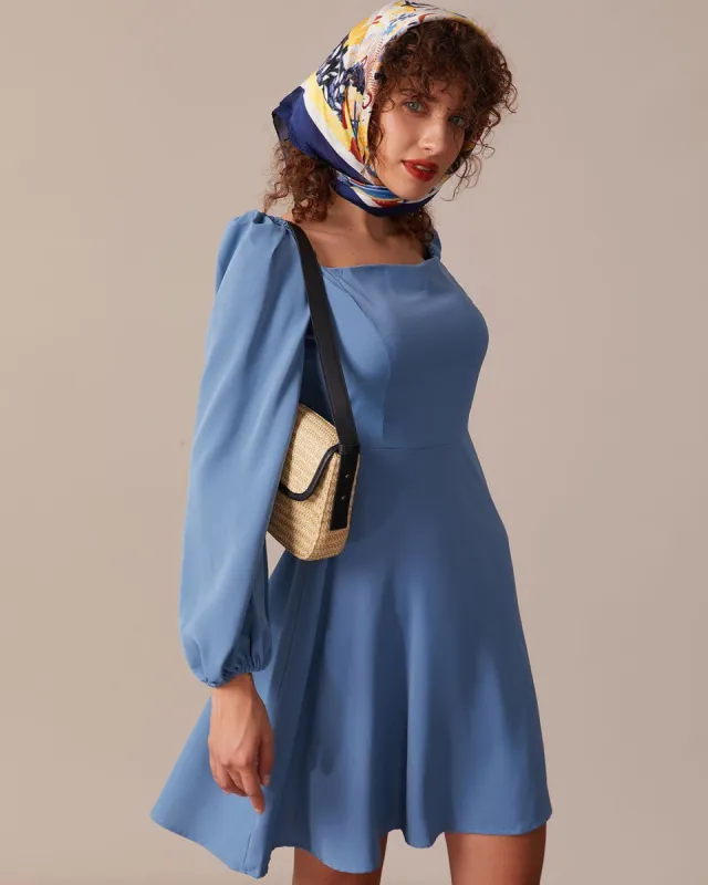 The Blue Sweetheart Neck A-Line Mini Dress sold by rihoas
