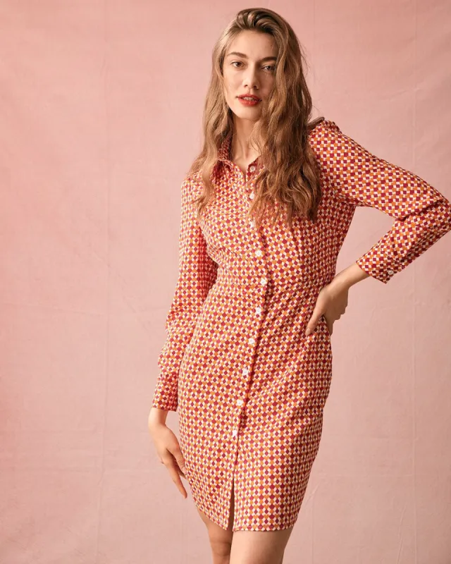 The Lapel Button Up Long Sleeve Mini Dress sold by rihoas