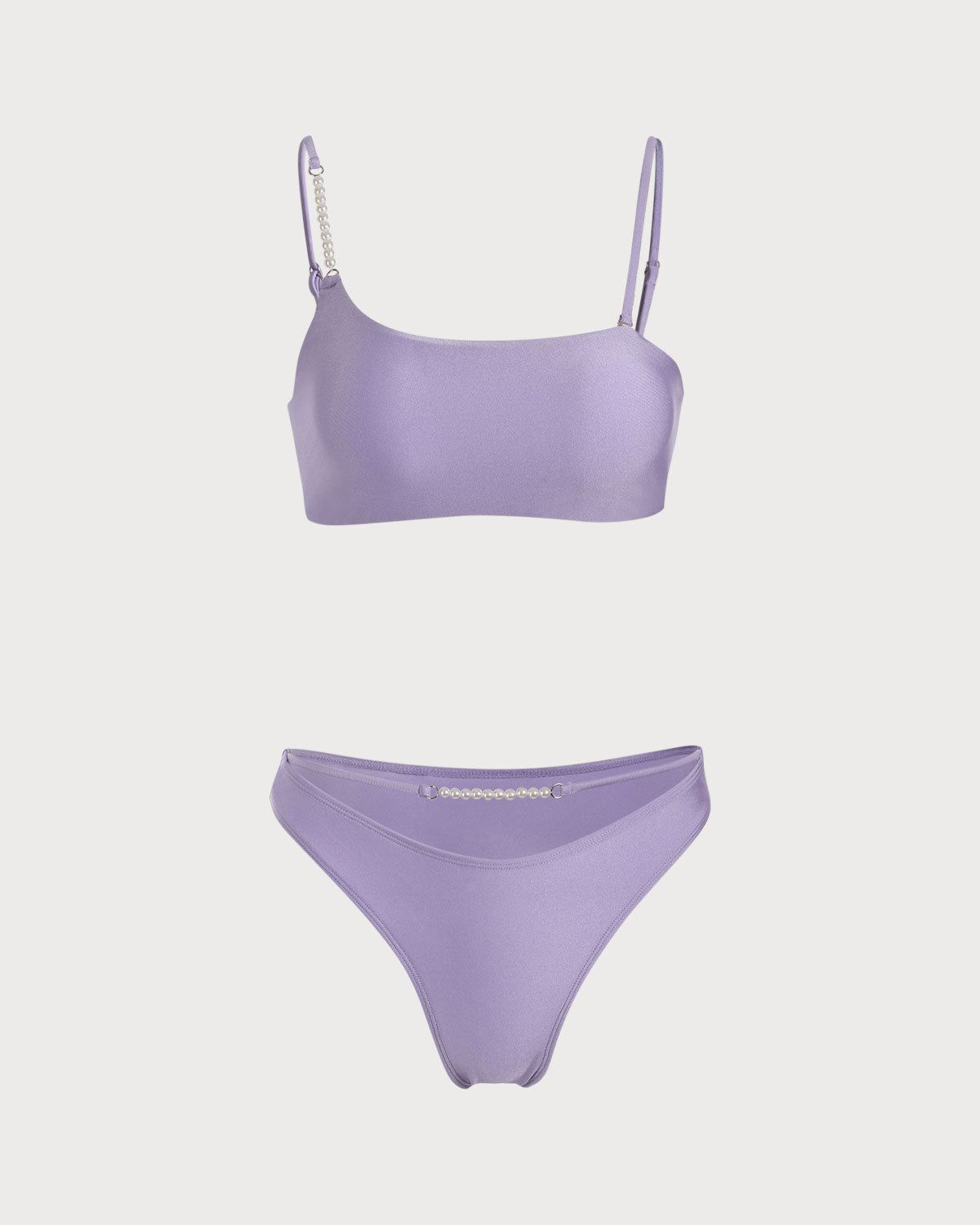 The Purple Cutout Pearl Strap Bikini Set sold by rihoas product image thumbnail 5