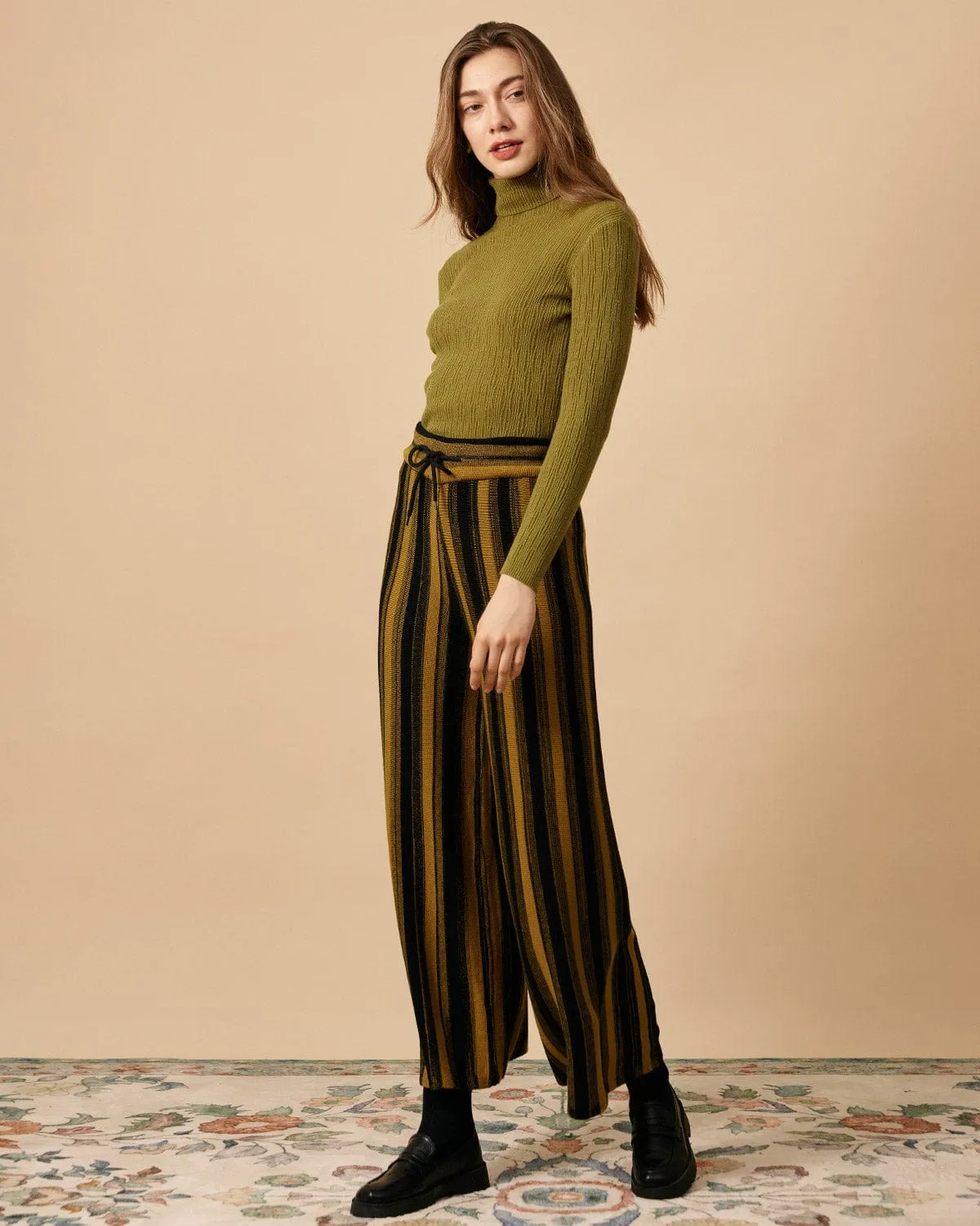 The Solid Textured Turtleneck Knit Top sold by rihoas product image thumbnail 4