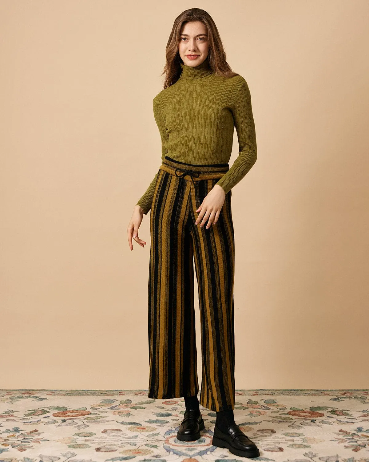 The Solid Textured Turtleneck Knit Top sold by rihoas product image thumbnail 3