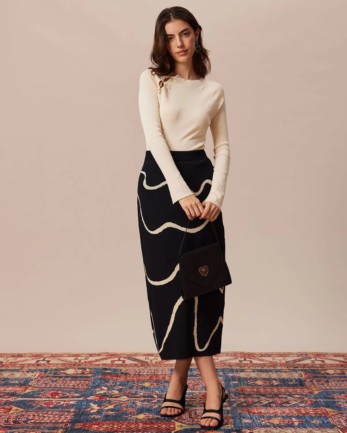 The Beige Ribbed Cut Out Bowknot Knit Top sold by rihoas product image thumbnail 2