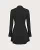 Black Contrasting Long Sleeve Sweater Mini Dress sold by rihoas