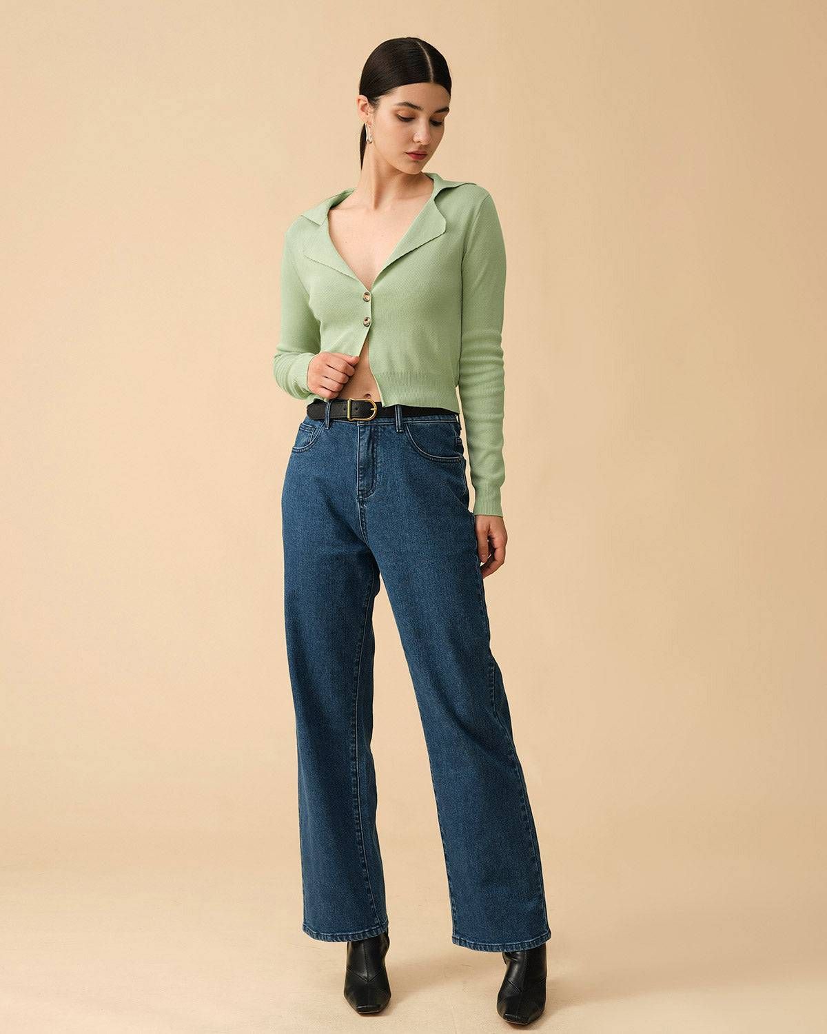 The Solid Ribbed Lapel Cardigan sold by rihoas product image thumbnail 4