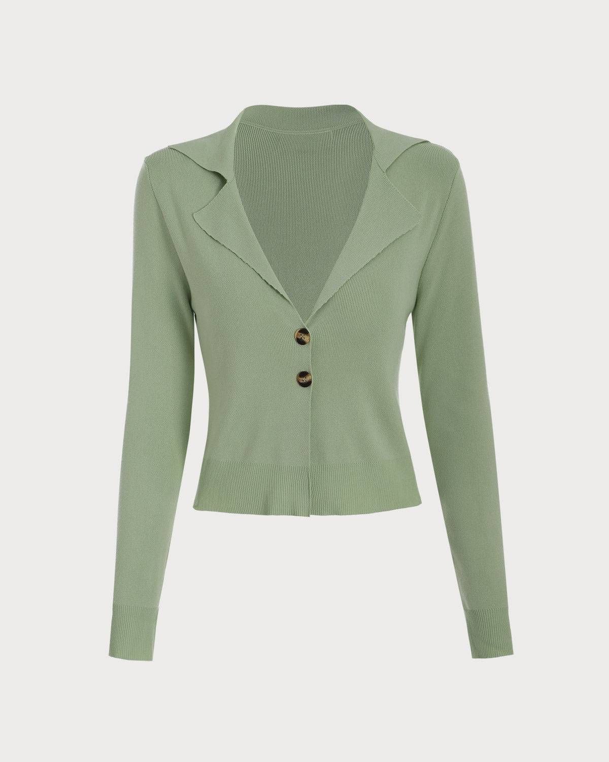 The Solid Ribbed Lapel Cardigan sold by rihoas product image thumbnail 6