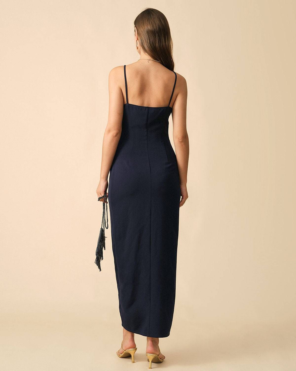 The Ruched Slit Bodycon Maxi Dress sold by rihoas product image thumbnail 5