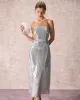 The Silver Sequin Sleeveless Strap Maxi Dress sold by rihoas