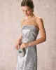 The Silver Sequin Sleeveless Strap Maxi Dress sold by rihoas