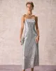 The Silver Sequin Sleeveless Strap Maxi Dress sold by rihoas