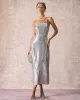 The Silver Sequin Sleeveless Strap Maxi Dress sold by rihoas