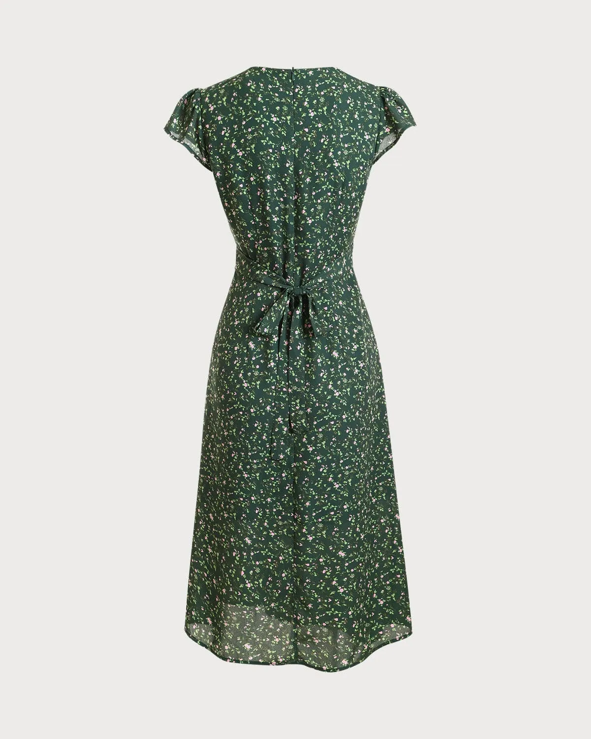 The V Neck Frill Trim Midi Dress sold by rihoas product image thumbnail 5