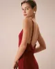 The Red Lurex Twist Back Slip Maxi Dress sold by rihoas