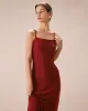 The Red Lurex Twist Back Slip Maxi Dress sold by rihoas