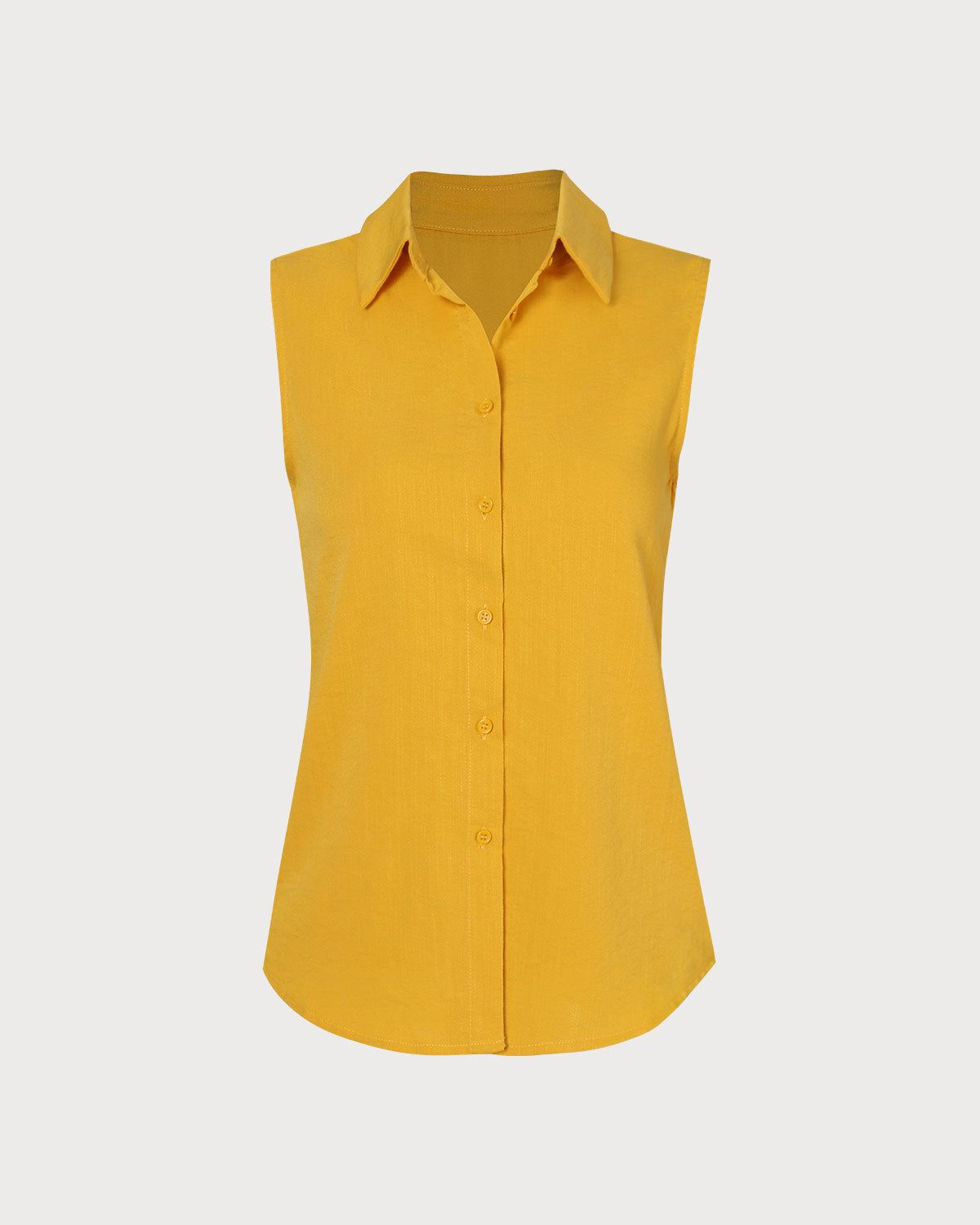 The Yellow Lapel Button Up Sleeveless Vest sold by rihoas product image thumbnail 6