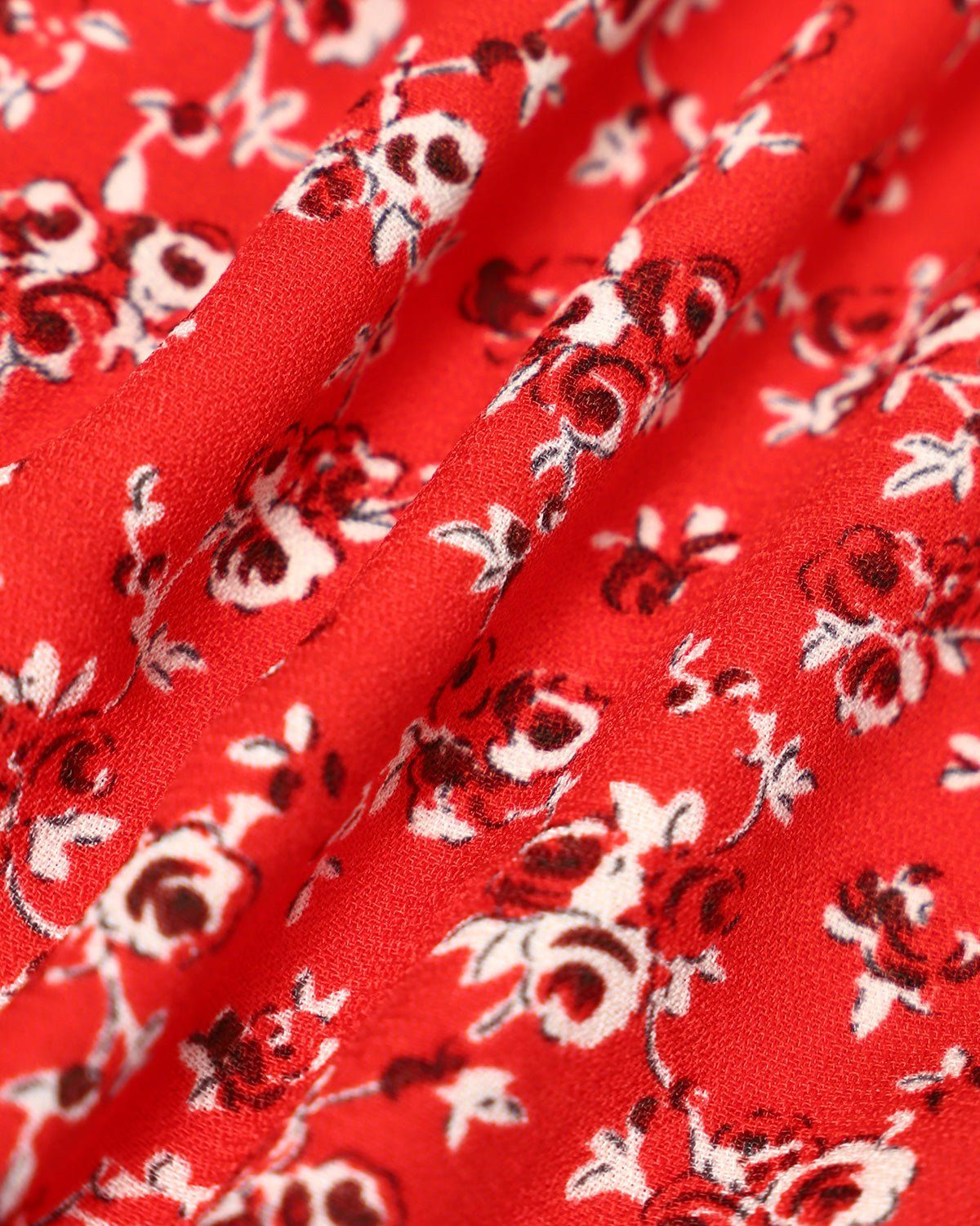 The Red Floral Single-breasted Midi Skirt sold by rihoas product image thumbnail 7